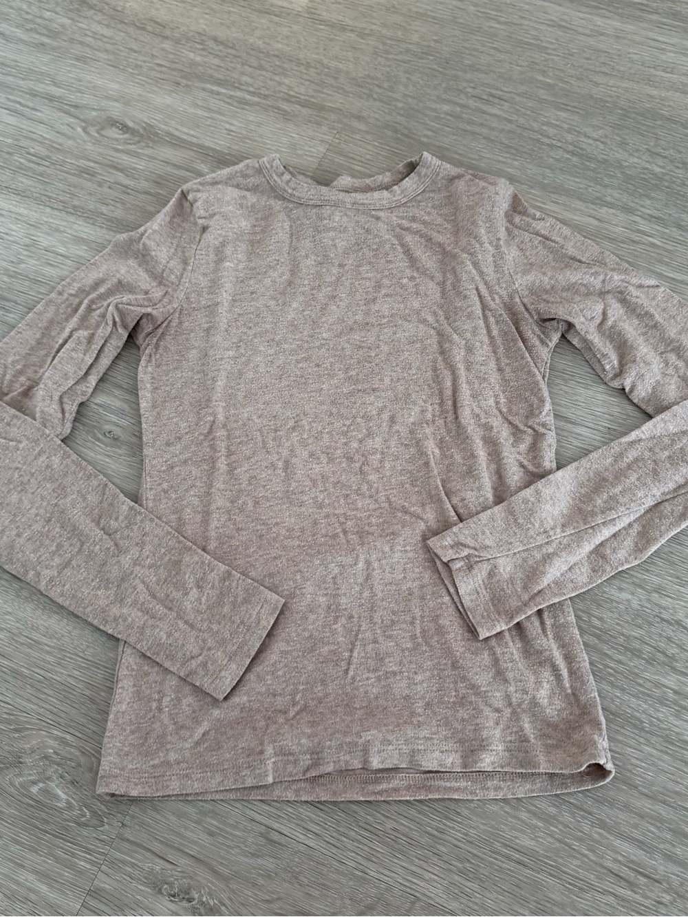 Abercrombie & Fitch Lounge Long Sleeve Crewneck Top - Heathered Taupe